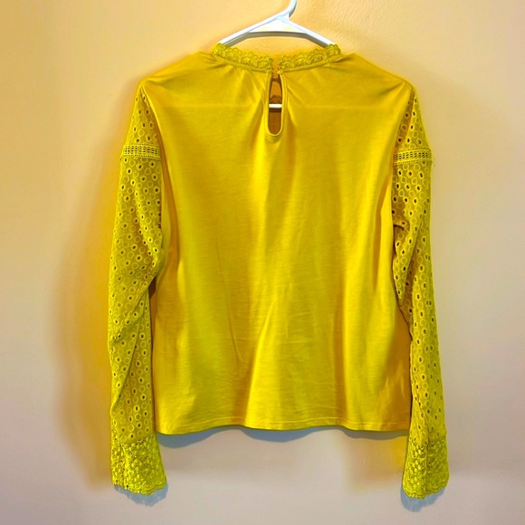 M Anthropology Women Lace Tops Long Sleeve Cotton Blouse - Picture 8 of 13